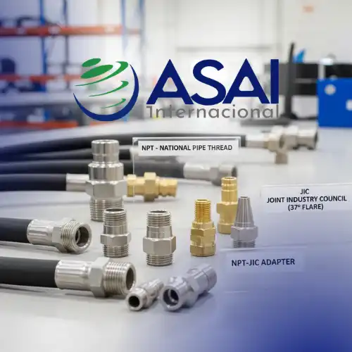 Conexiones NPT y JIC de mangueras y conexiones de ASAI